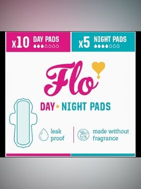 Flo Day + Night Pads = 10 Day Pads  + 5 Night Pads= 15 Pads NEW!